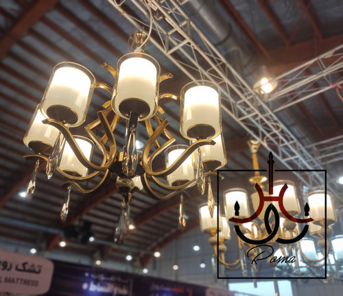 لوستر قلبی مدرن لهستانی شش شاخه با طراحی کلاسیک و نوردهی مناسب سالن پذیرایی