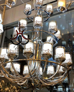 لوستر سیلور لهستانی سه طبقه با طراحی باشکوه برای ویلا، لابی، رستوران و فضاهای دوبلکس